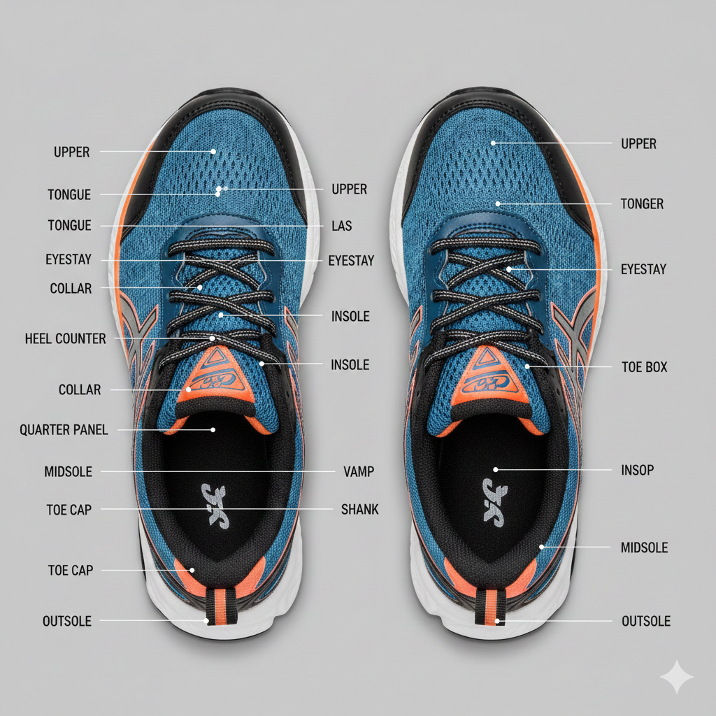Bagian-Bagian Sepatu dan Fungsinya