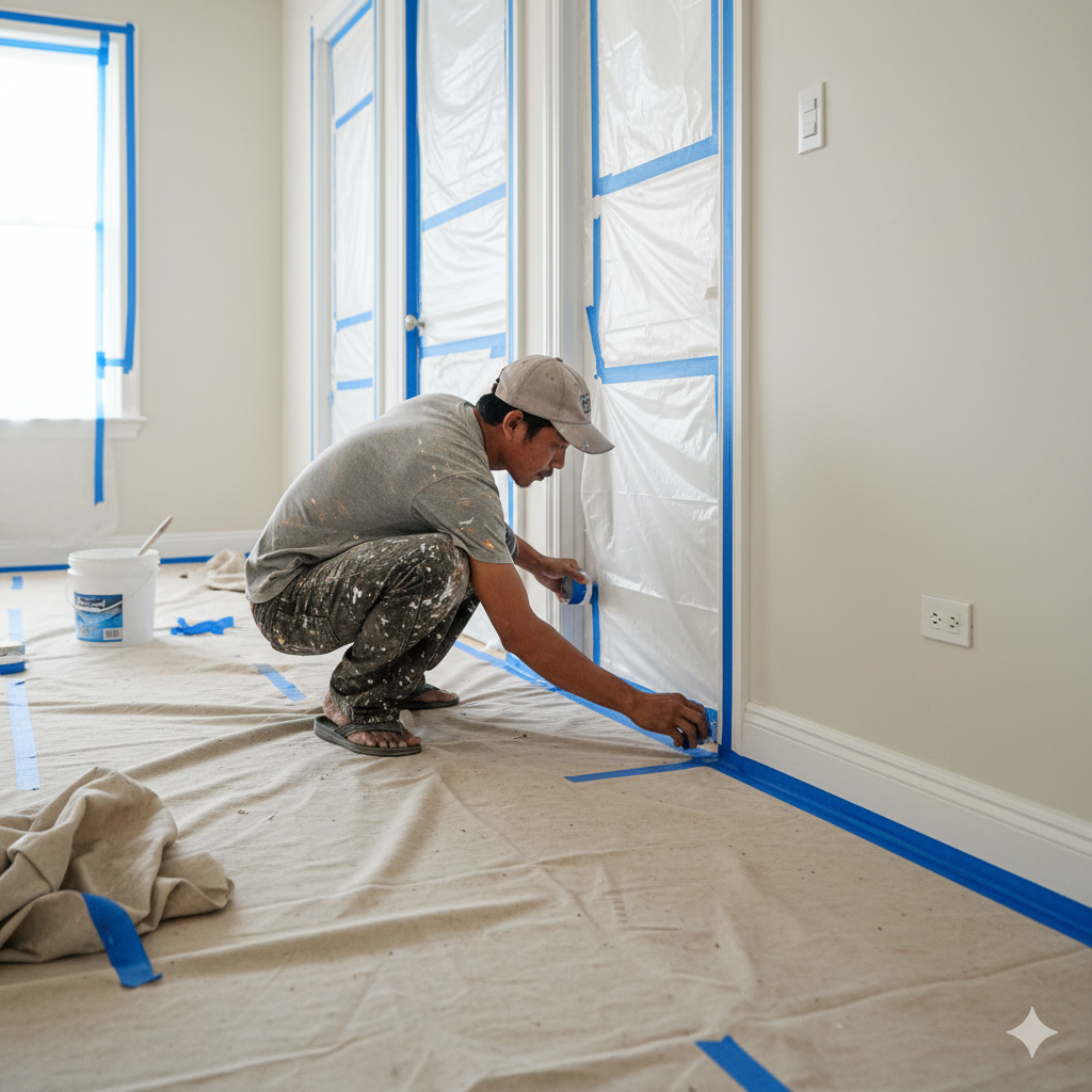 Tutupi Area yang Tidak Akan Dicat