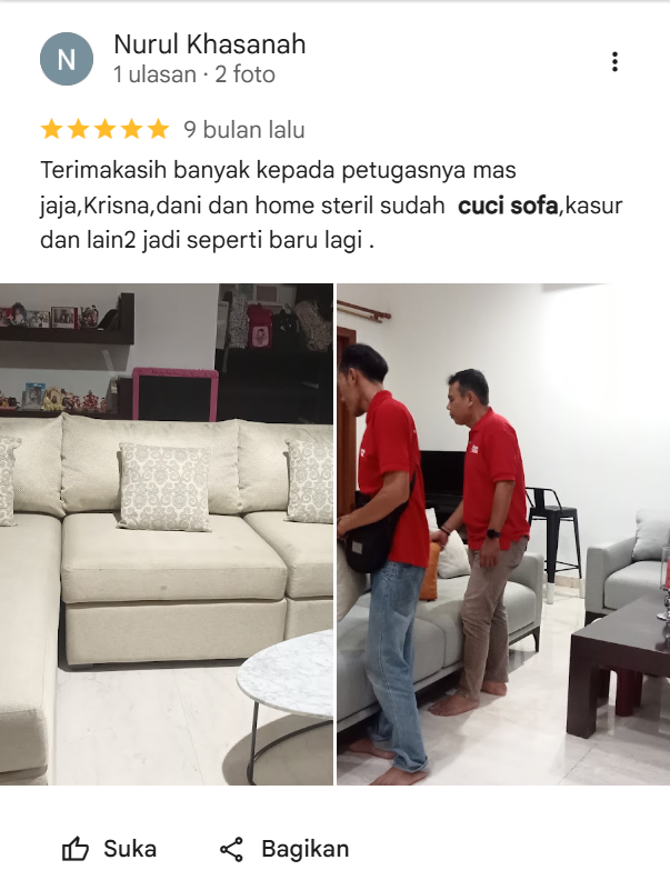 Apa Kata Mereka tentang Jasa Cuci Sofa Home Steril?