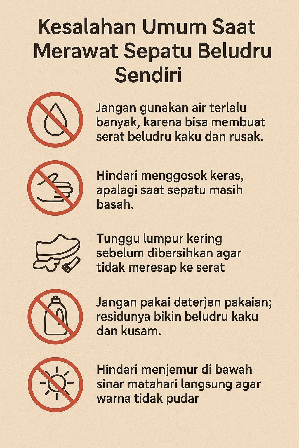 Kesalahan Umum Saat Merawat Sepatu Beludru Sendiri