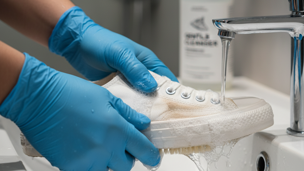 Trik Membersihkan Permukaan Kanvas Sepatu Putih Converse
