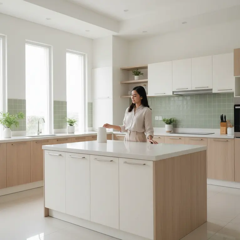 Finishing dan Detail Kitchen Set: HPL, Duco, Cat, Handle, Top Table