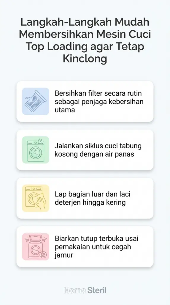 Langkah-Langkah Mudah Membersihkan Mesin Cuci Top Loading agar Tetap Kinclong