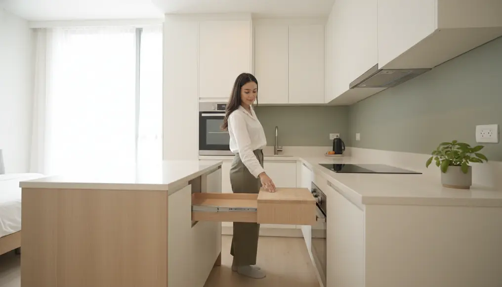 Solusi Desain Kitchen Set Apartemen Studio 20m²: Multifungsi & Hemat Ruang