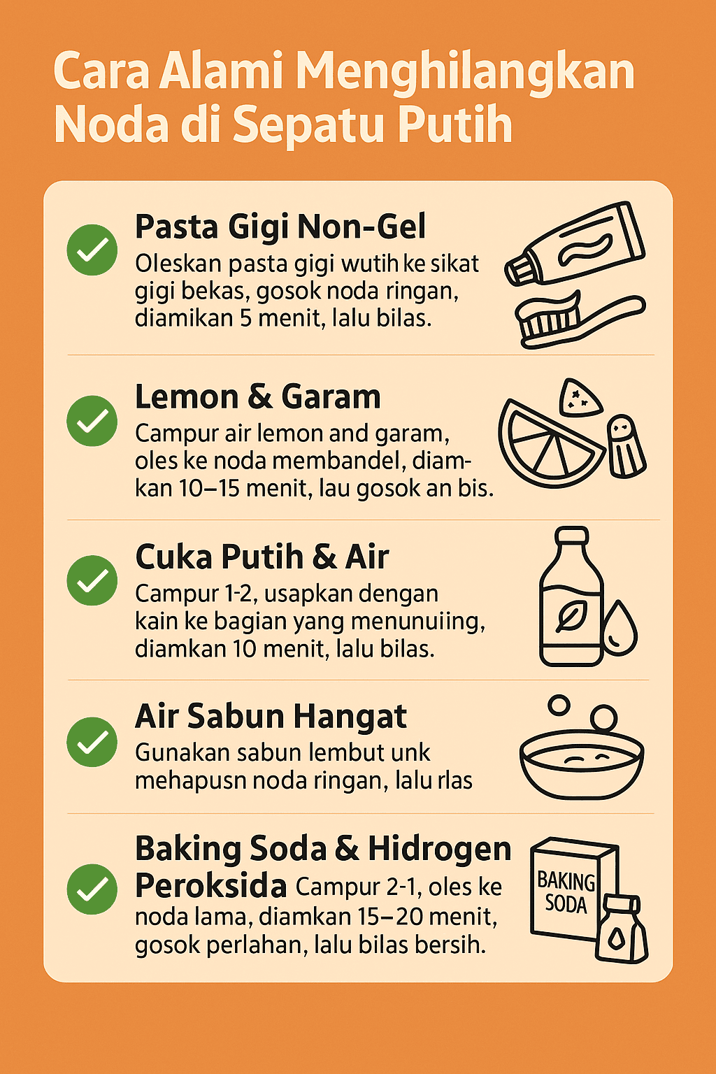 Cara Alami Menghilangkan Noda di Sepatu Putih