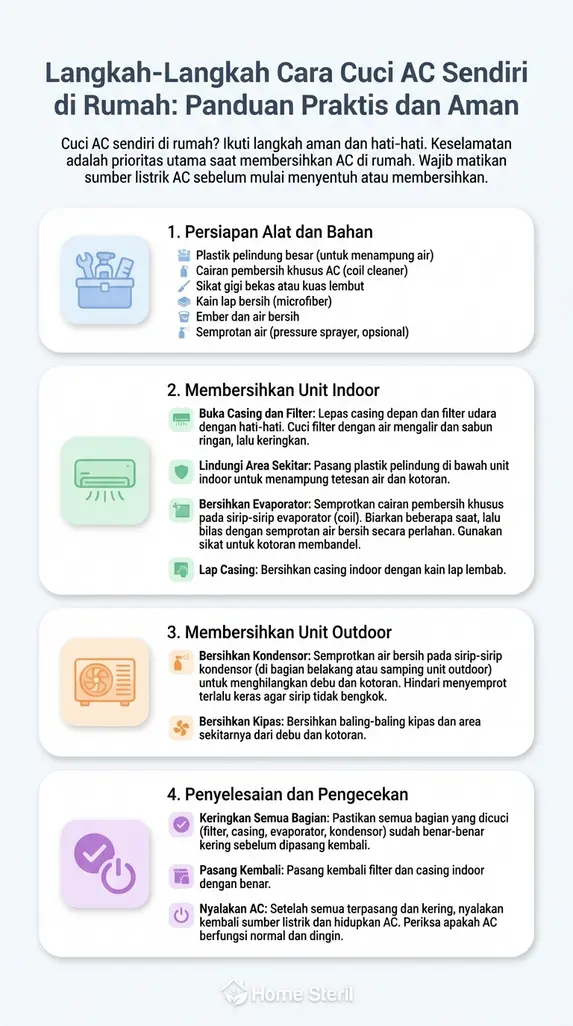 Langkah-Langkah Cara Cuci AC Sendiri di Rumah: Panduan Praktis dan Aman