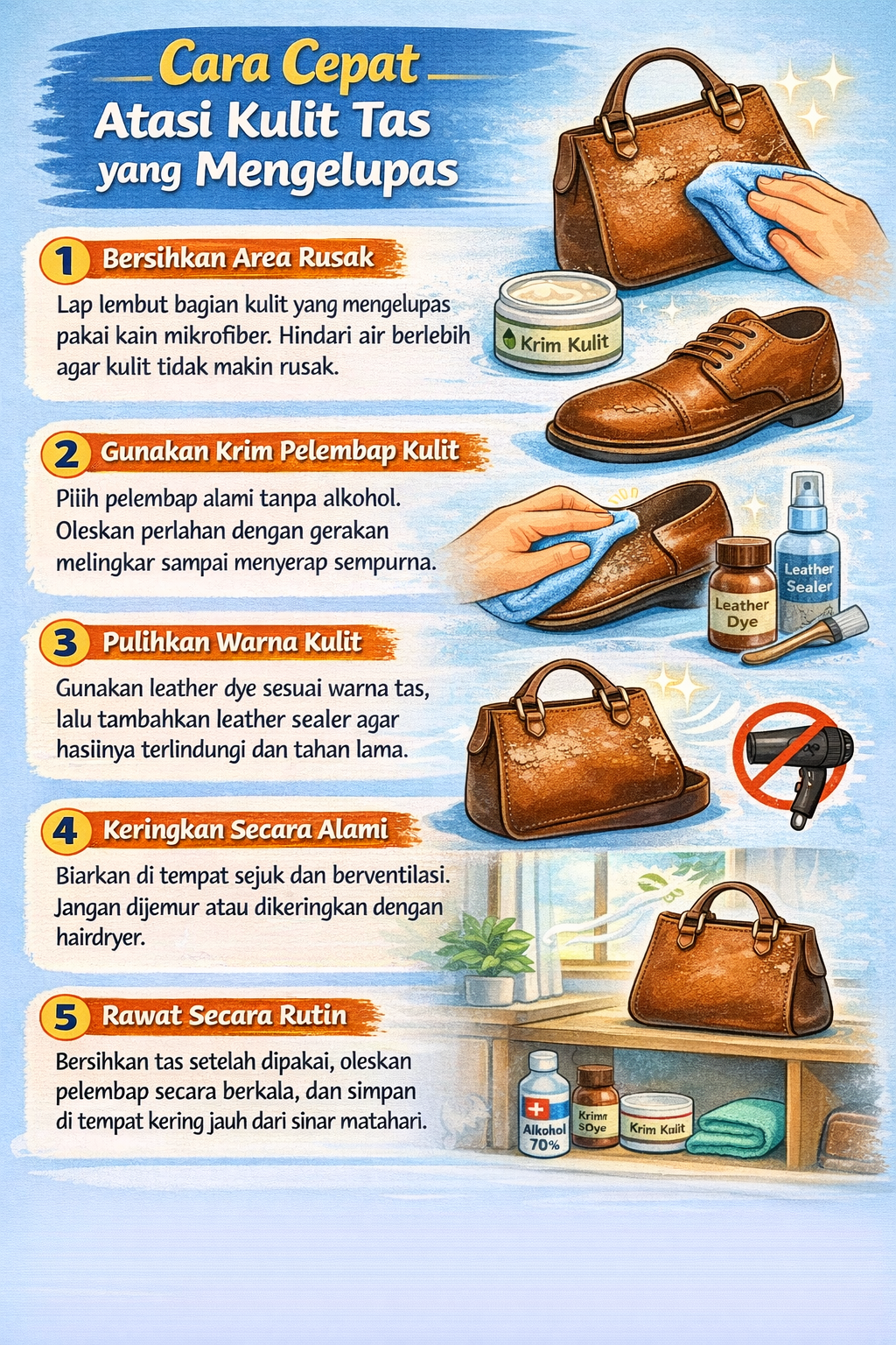 Cara Cepat Atasi Kulit Tas yang Mengelupas