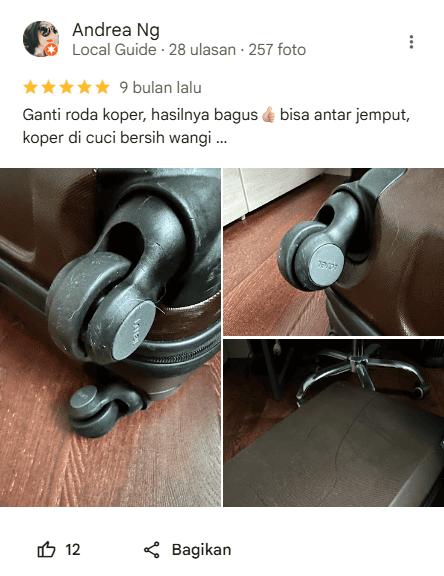 Rating Pelanggan Jasa Reparasi Koper