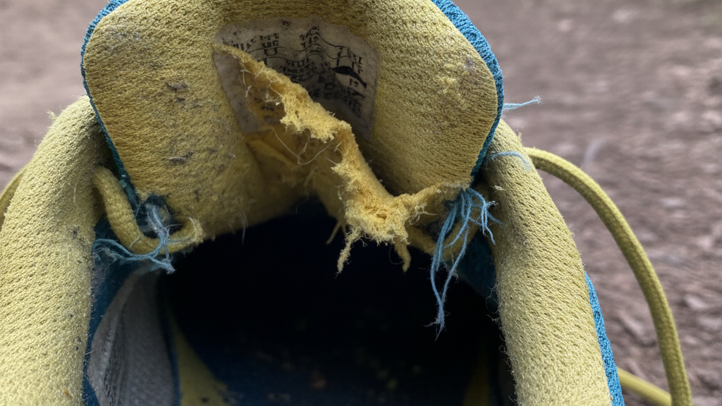 Sobekan di Area Heel Lining (Busa Tumit Dalam)