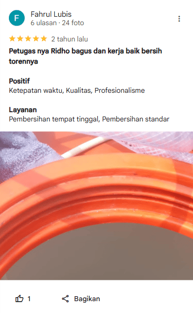 Review Pelanggan Jasa Cuci Toren Home Steril