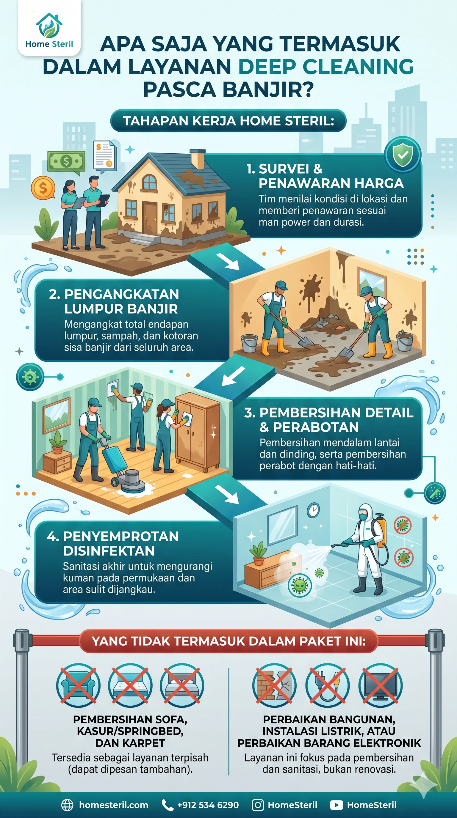 Apa Saja yang Termasuk dalam Layanan Deep Cleaning Pasca Banjir di home-steril.com