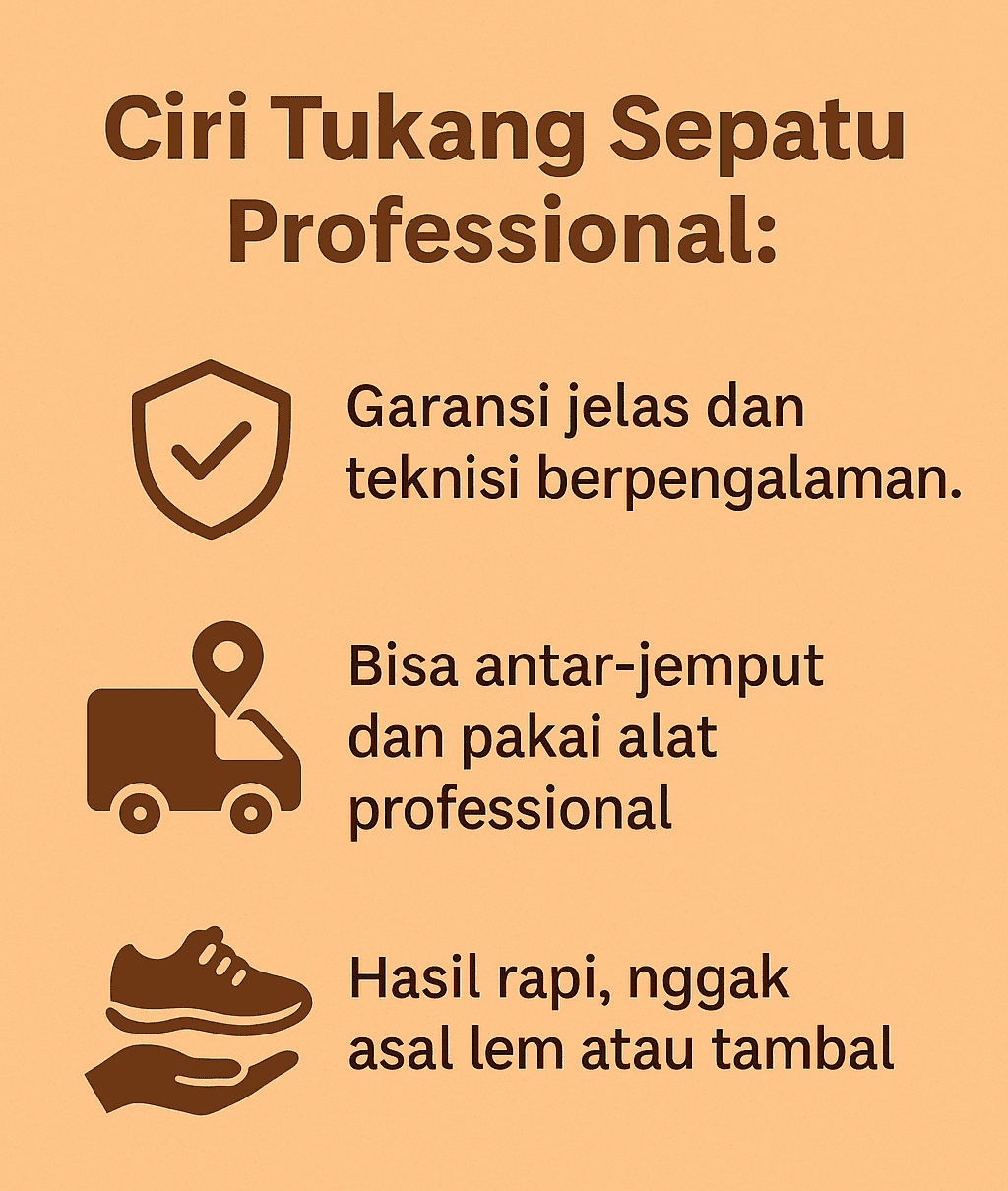 Infografik: Ciri Tukang Reparasi Sepatu Professional