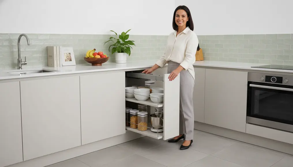 Memaksimalkan Ruang Sudut Mati Kitchen Set: Solusi Rak Magic Corner & Kabinet Putar