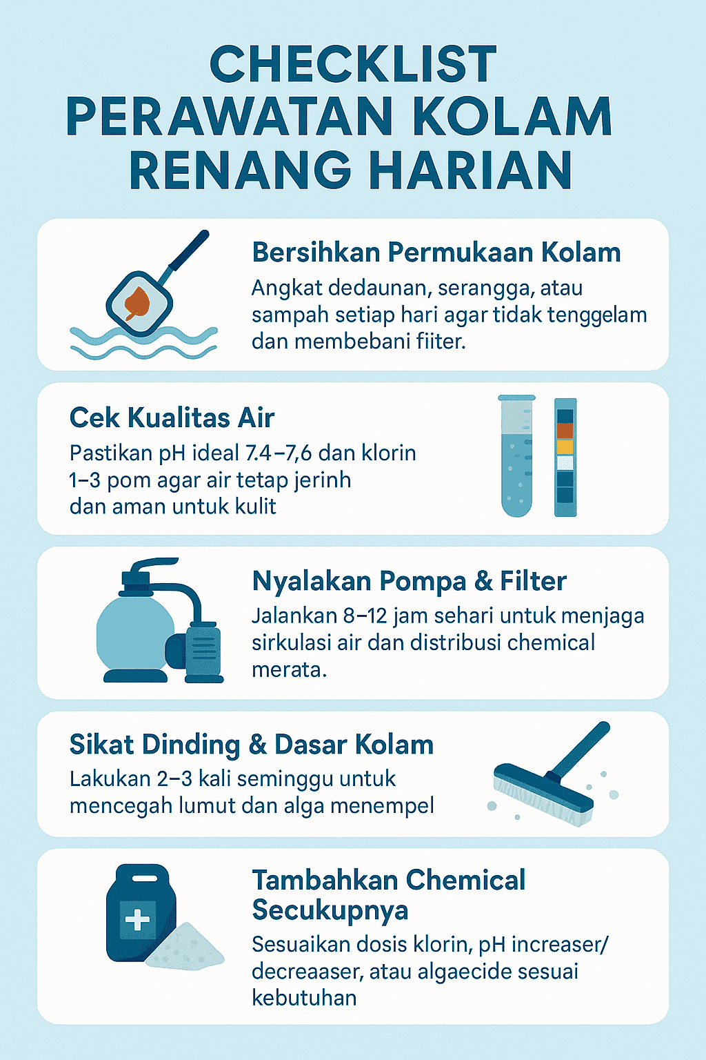 Checklist Perawatan Kolam Renang Harian