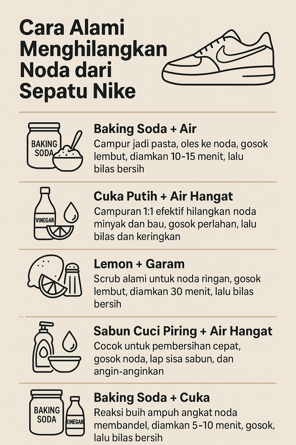 Metode Alami Paling Ampuh untuk Cara Menghilangkan Noda dari Sepatu Nike