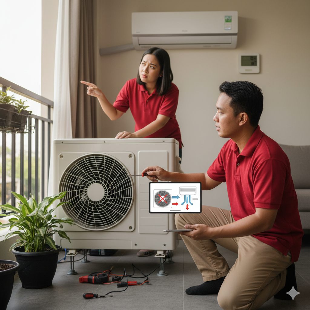 Periksa Kipas Indoor dan Outdoor untuk Mengatasi Masalah Aliran Udara AC