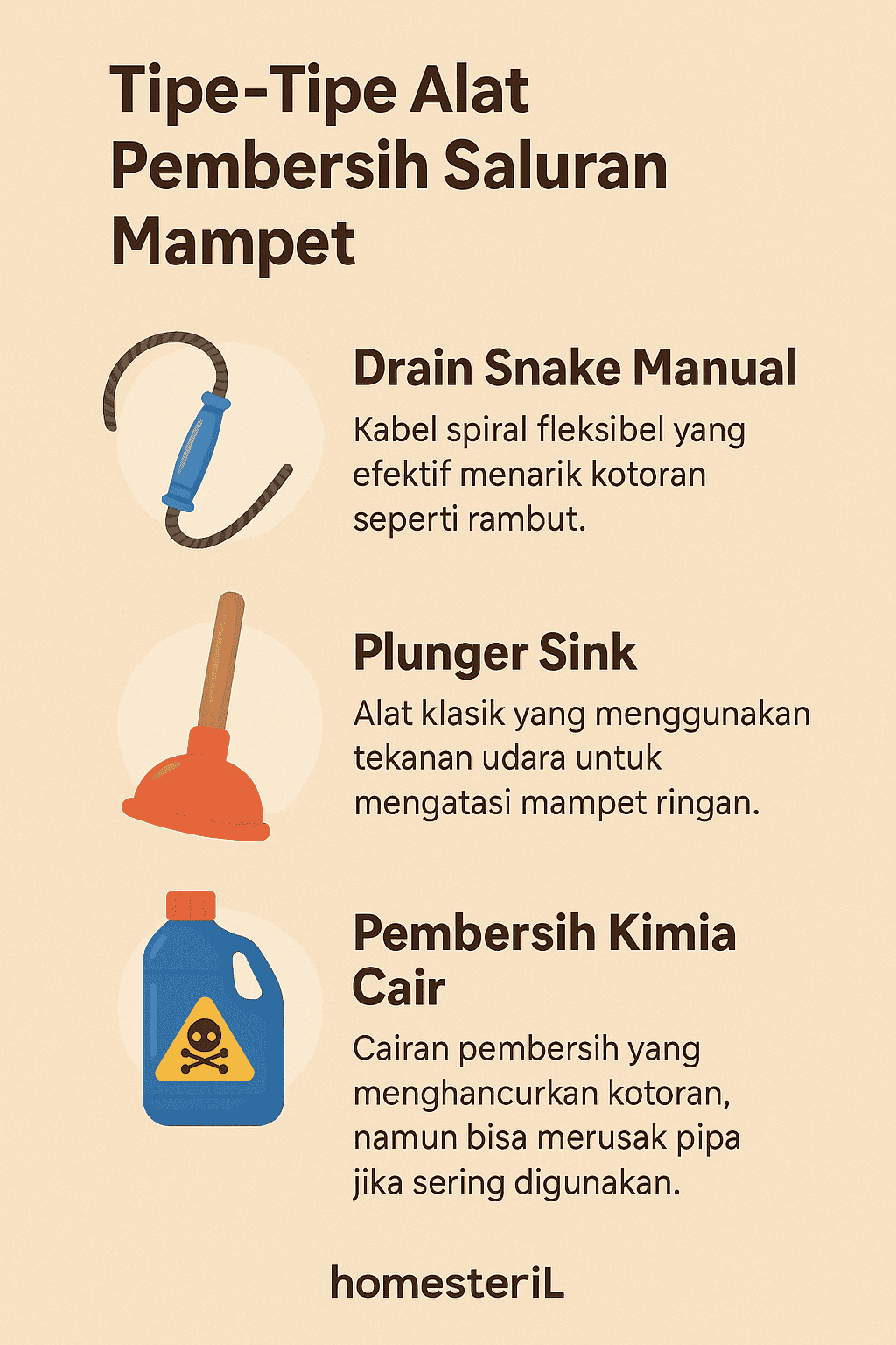 Infografik: Tipe-Tipe Alat Pembersih Saluran Mampet