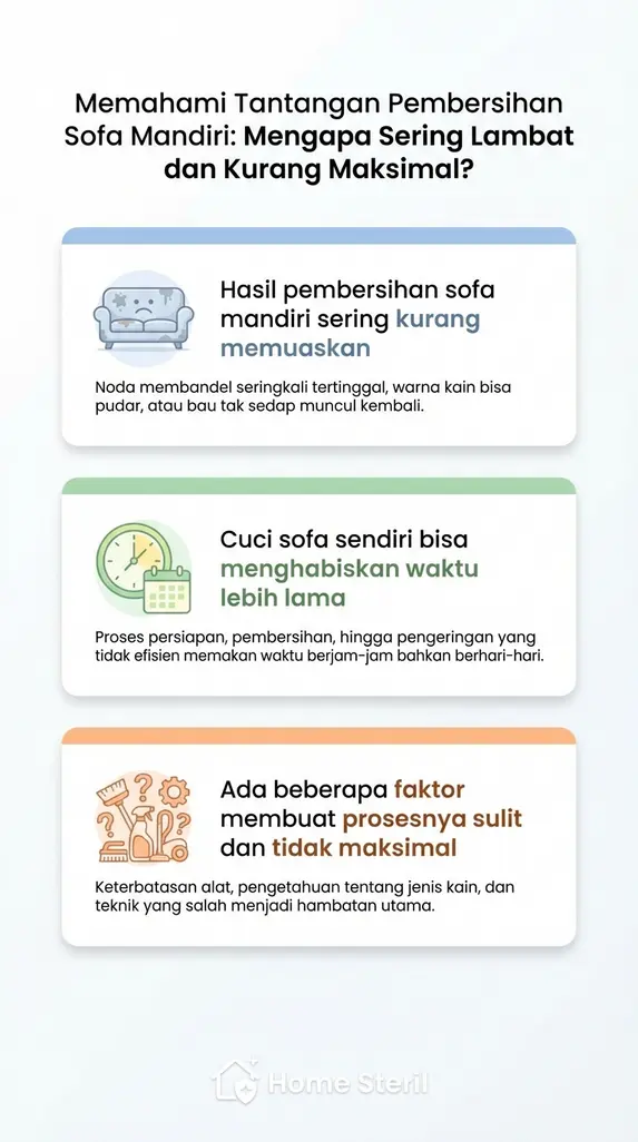 Memahami Tantangan Pembersihan Sofa Mandiri: Mengapa Sering Lambat dan Kurang Maksimal?