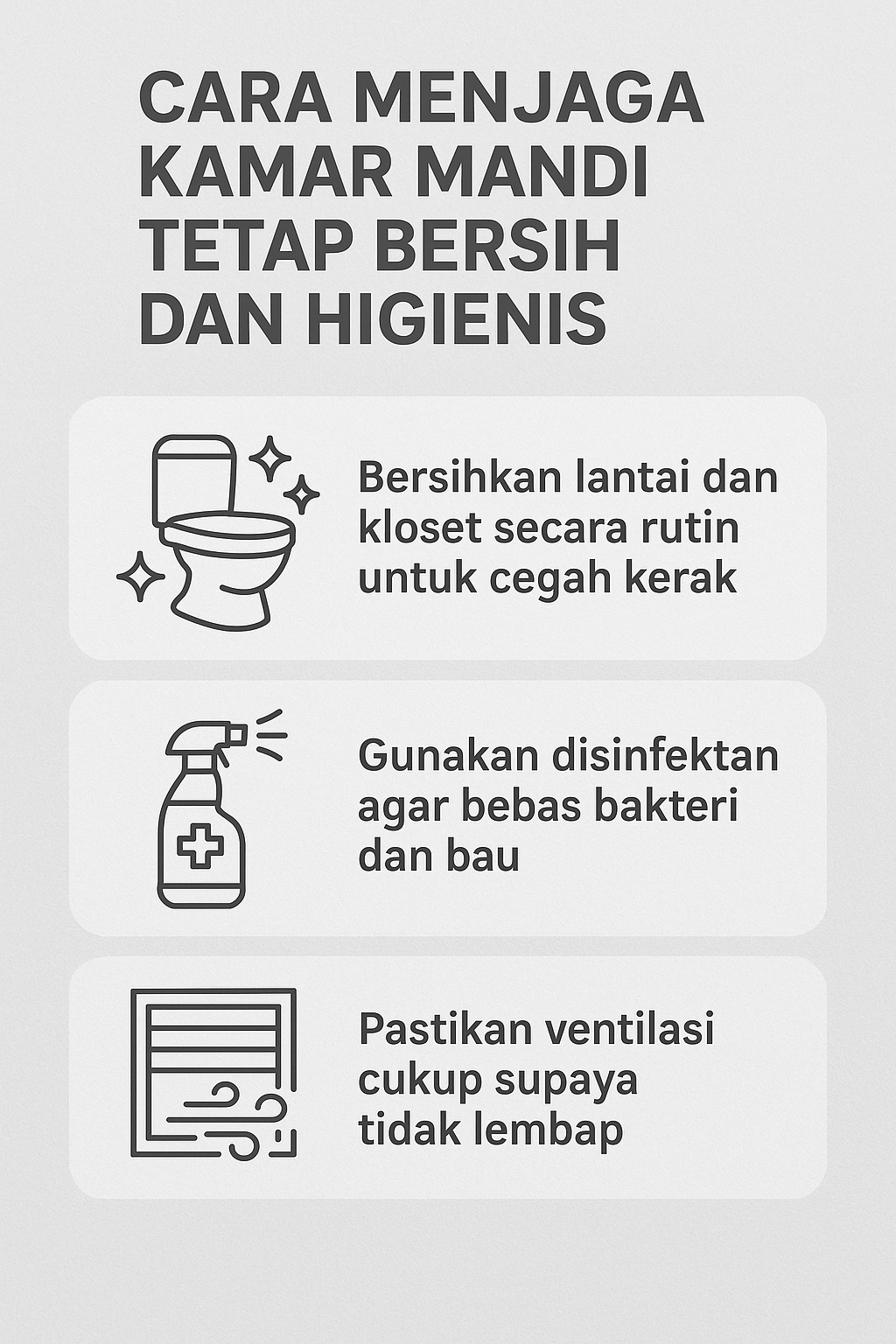 Infografik:Cara Menjaga Kamar Mandi Tetap Bersih dan Higienis