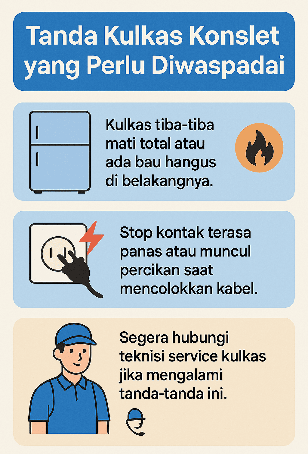 Infografik: Tanda Kulkas Konslet yang Perlu Diwaspadai
