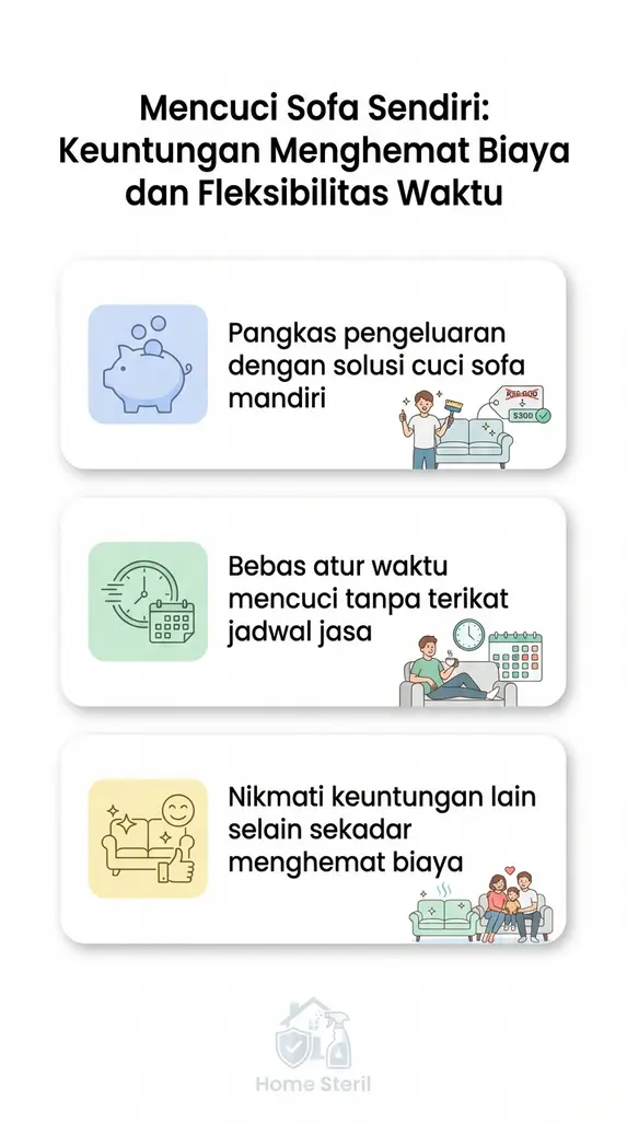 Mencuci Sofa Sendiri: Keuntungan Menghemat Biaya dan Fleksibilitas Waktu