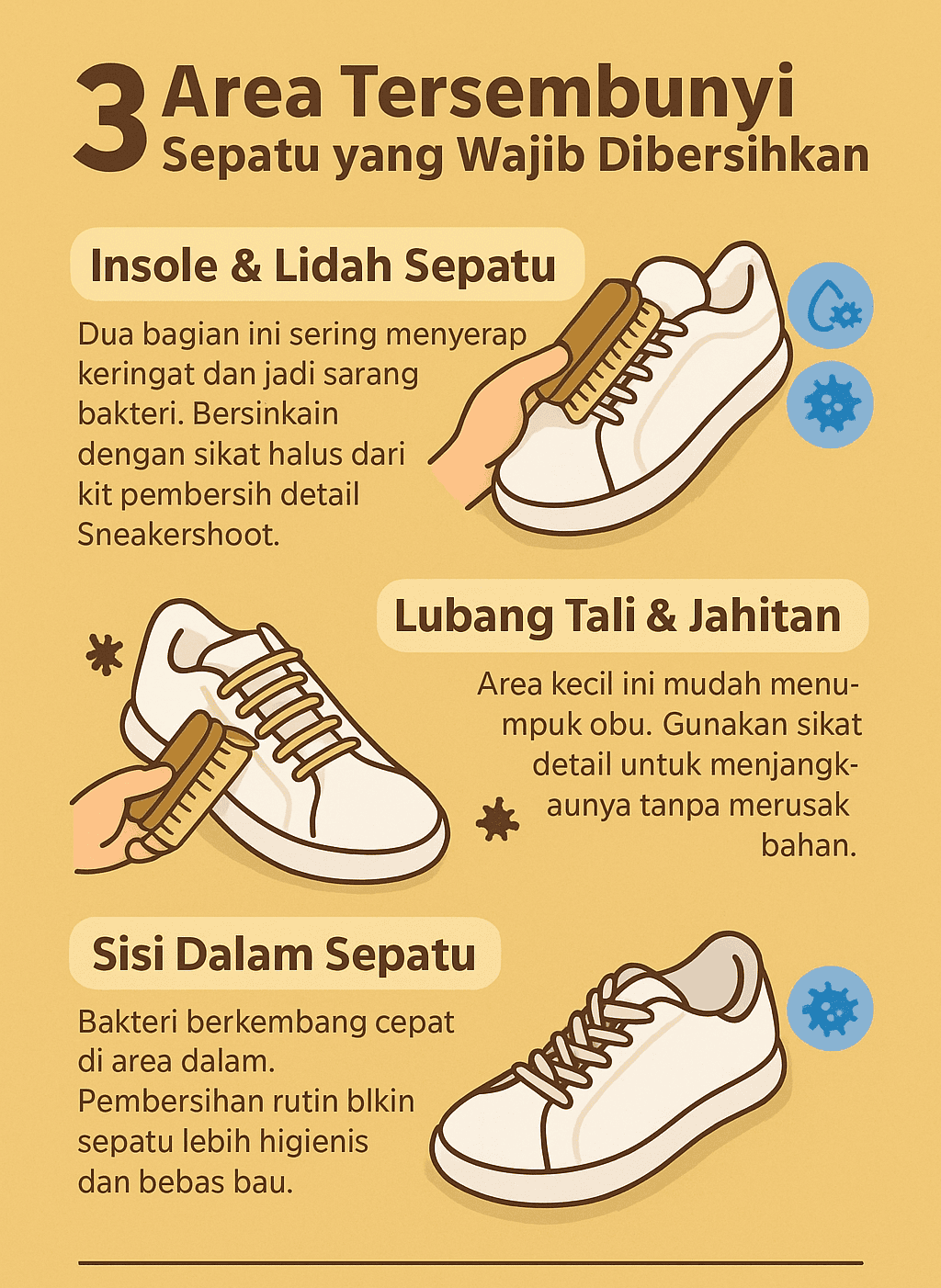 Infografik: 3 Area Tersembunyi Sepatu yang wajib dibersihkan