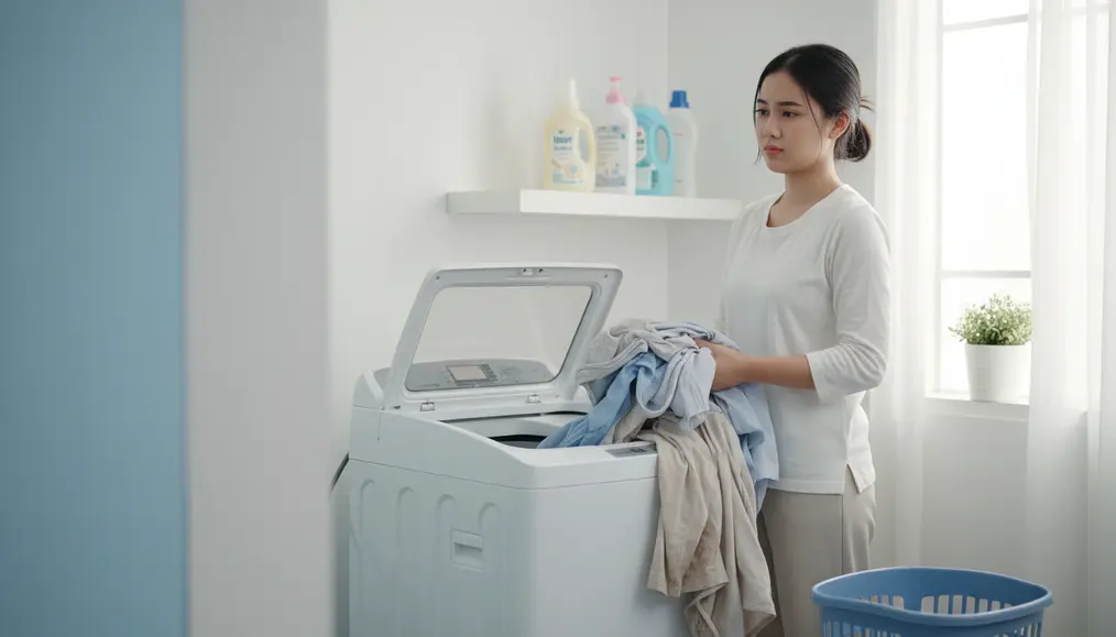 3. Pakaian Keluar Mesin Cuci Masih Kotor atau Berbau Apek