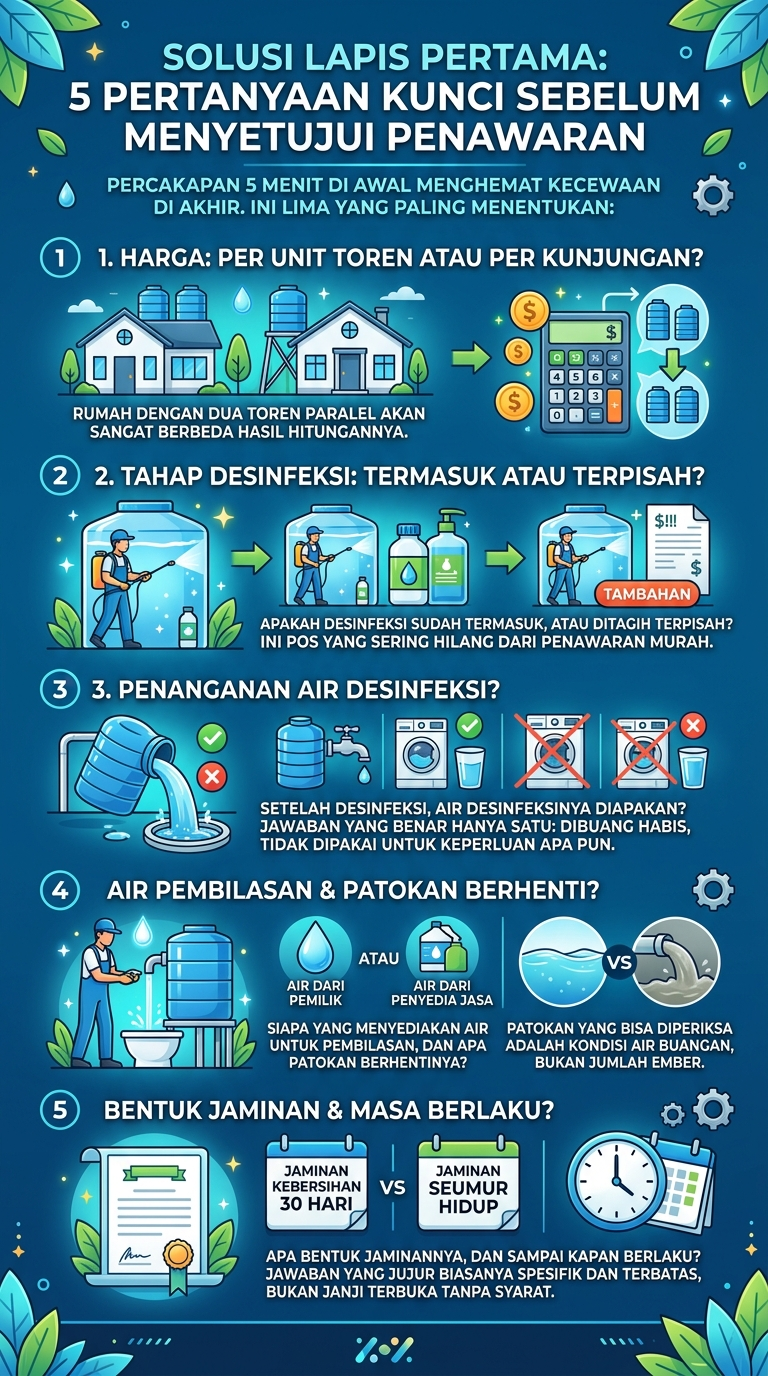 Infografik : Solusi Lapis Pertama: Lima Pertanyaan Sebelum Menyetujui Penawaran