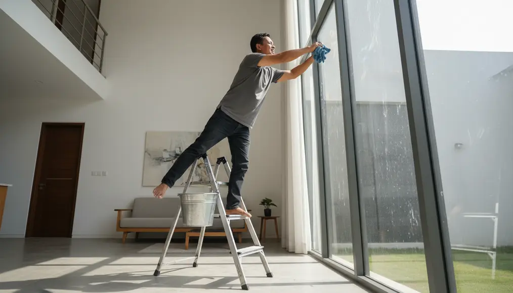 Mengapa Kaca Jendela Tinggi Sulit Dibersihkan Sendiri?