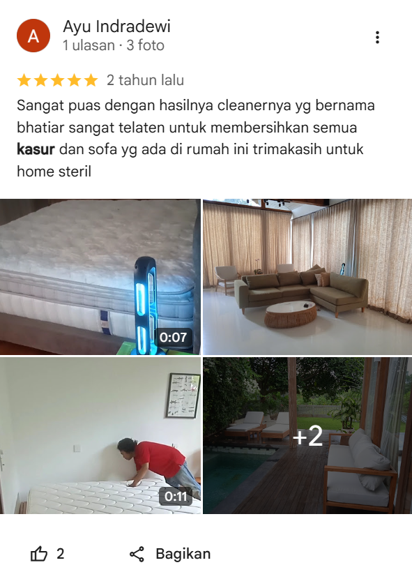 Testimoni Pelanggan Home Steril