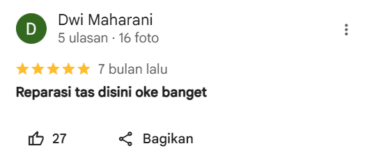 Rating Terkait Jasa Reparasi Tas