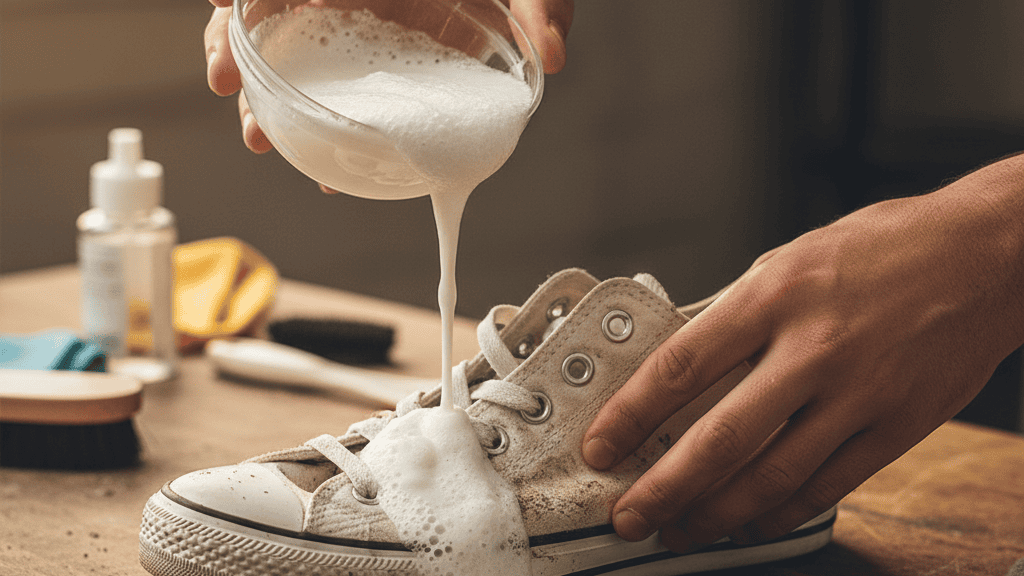 Campuran Baking Soda dan Cuka untuk Solusi Sepatu Menguning