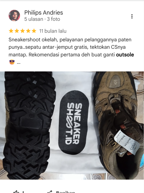 Ulasan Pengguna Sneakershoot di Layanan Reparasi Sol Sepatu