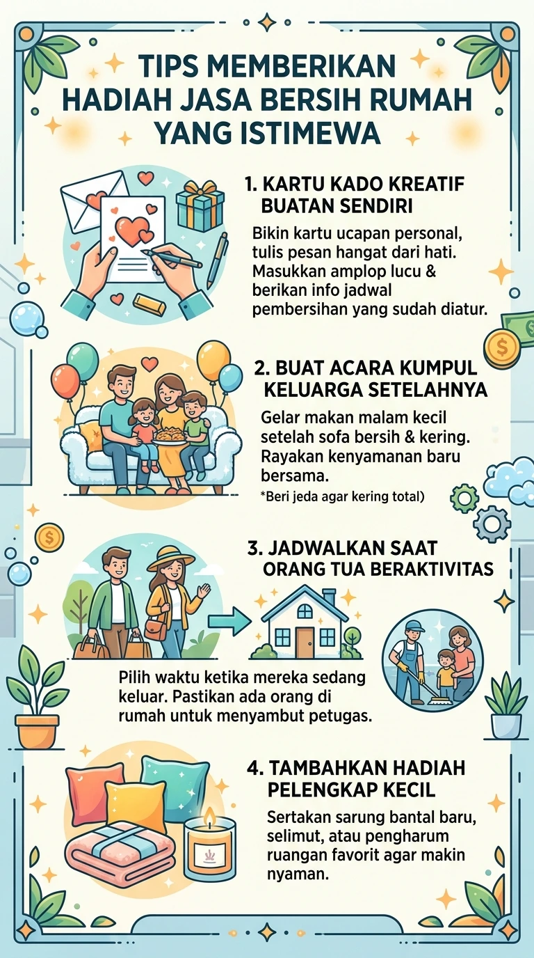 Infografik : Tips Memberikan Hadiah Jasa Bersih Rumah Yang Istimewa