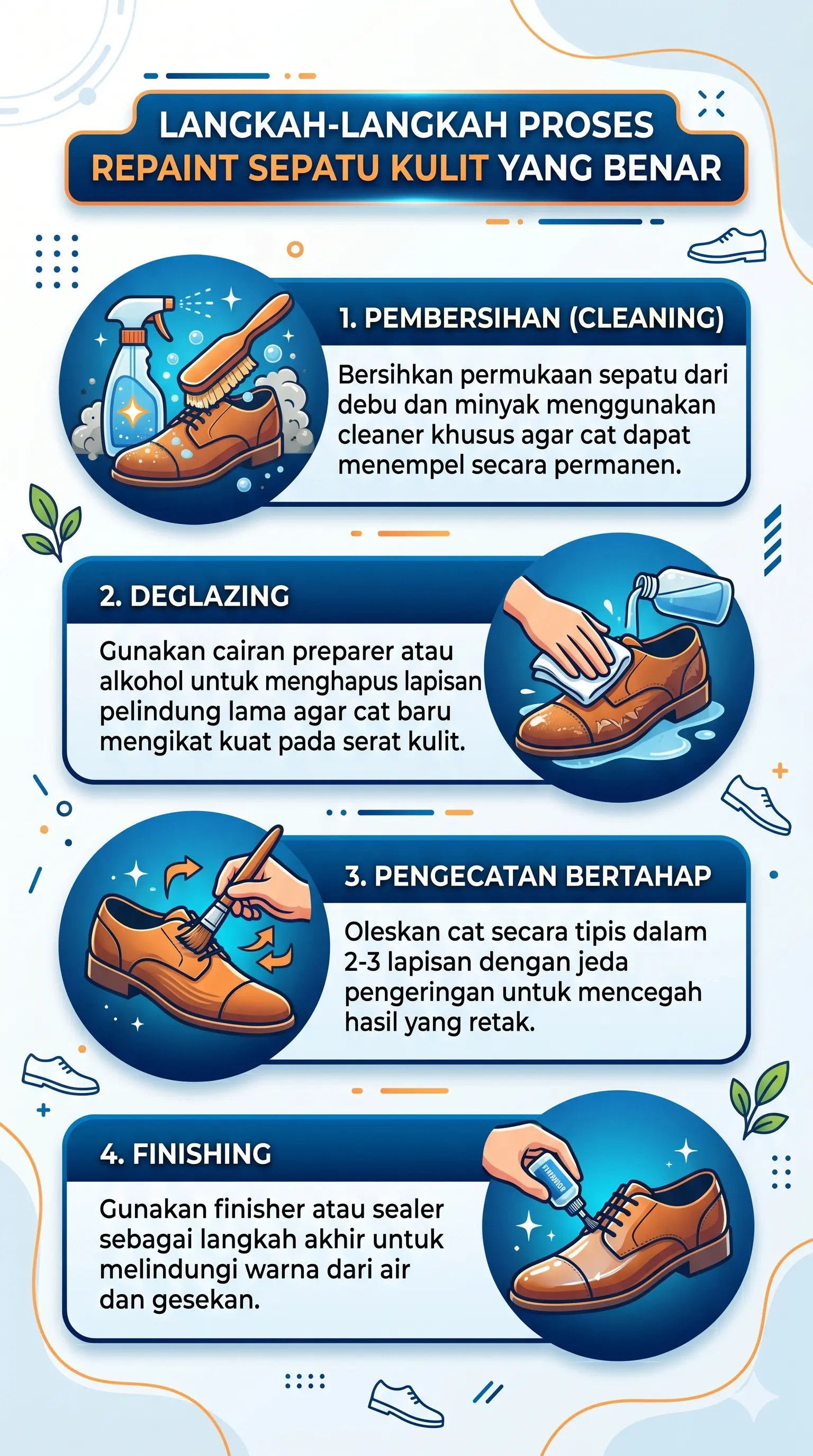 Langkah-Langkah Proses Repaint Sepatu Kulit yang Benar