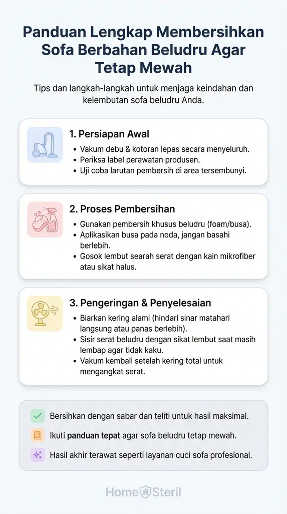 Panduan Lengkap Membersihkan Sofa Berbahan Beludru Agar Tetap Mewah