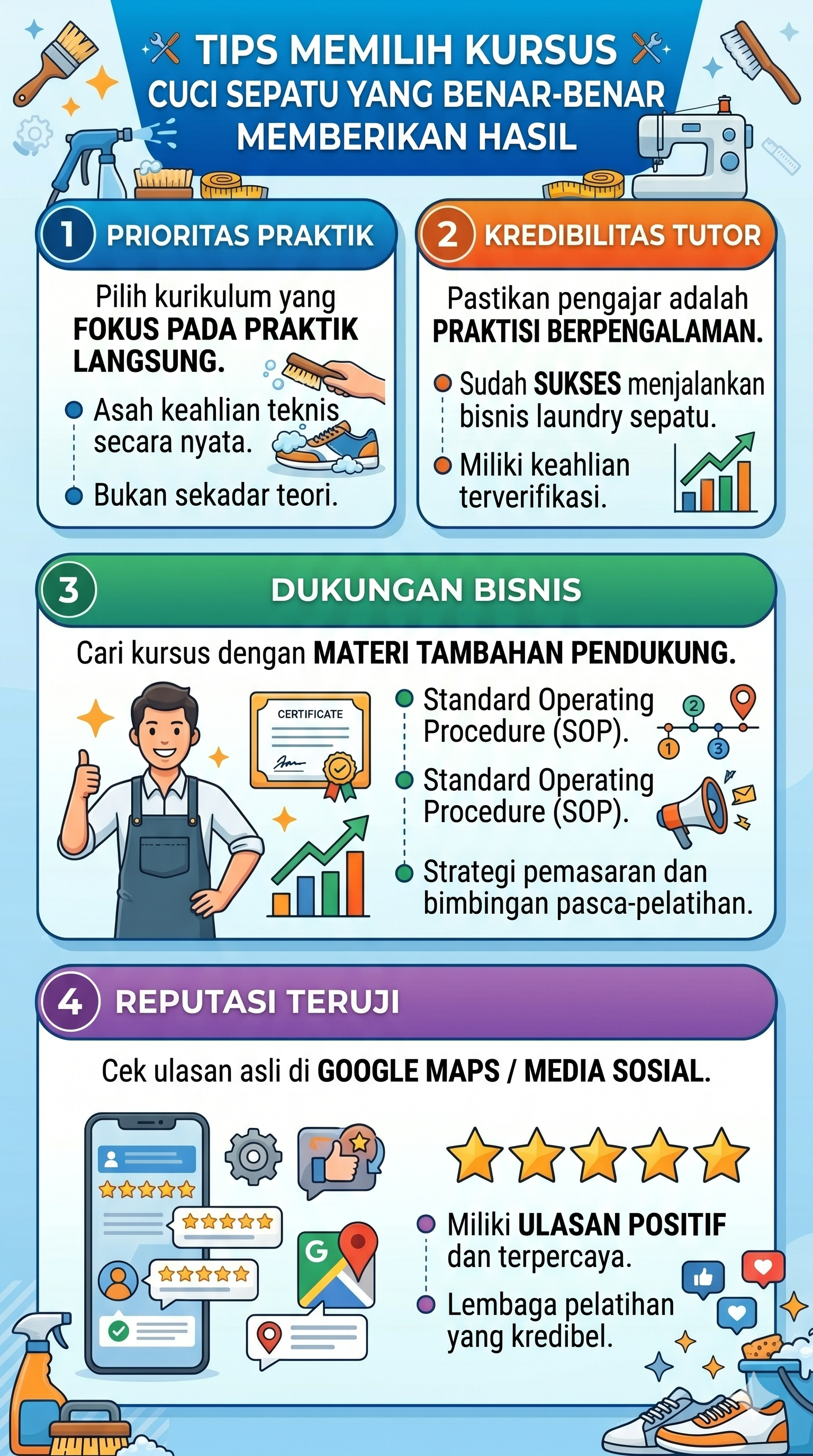 Tips Memilih Kursus Cuci Sepatu yang Benar-Benar Memberikan Hasil