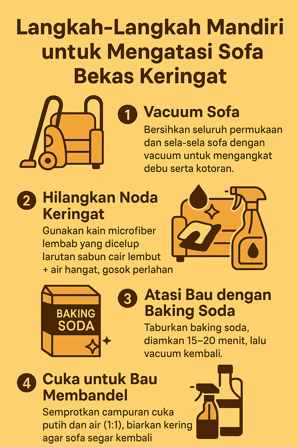Langkah-Langkah Mandiri untuk Mengatasi Sofa Bekas Keringat