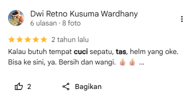 Review Pelanggan Terhadap Jasa Cuci Tas Sneakershoot