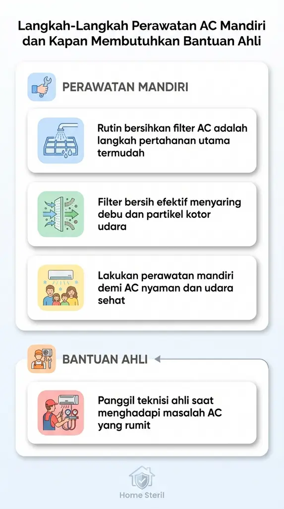 Langkah-Langkah Perawatan AC Mandiri dan Kapan Membutuhkan Bantuan Ahli
