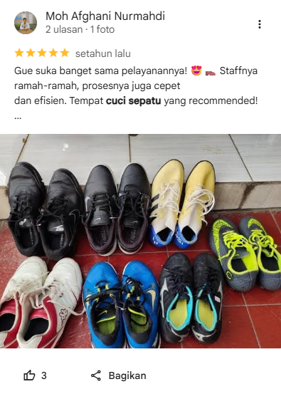 Rating Pelanggan Setia Cuci Sepatu di Sneakershoot