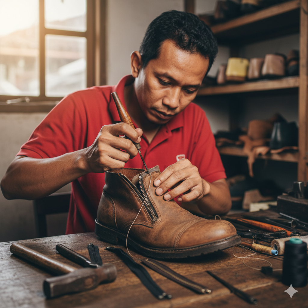 Detail Perbaikan Upper dan Jahitan: Kualitas Resleting