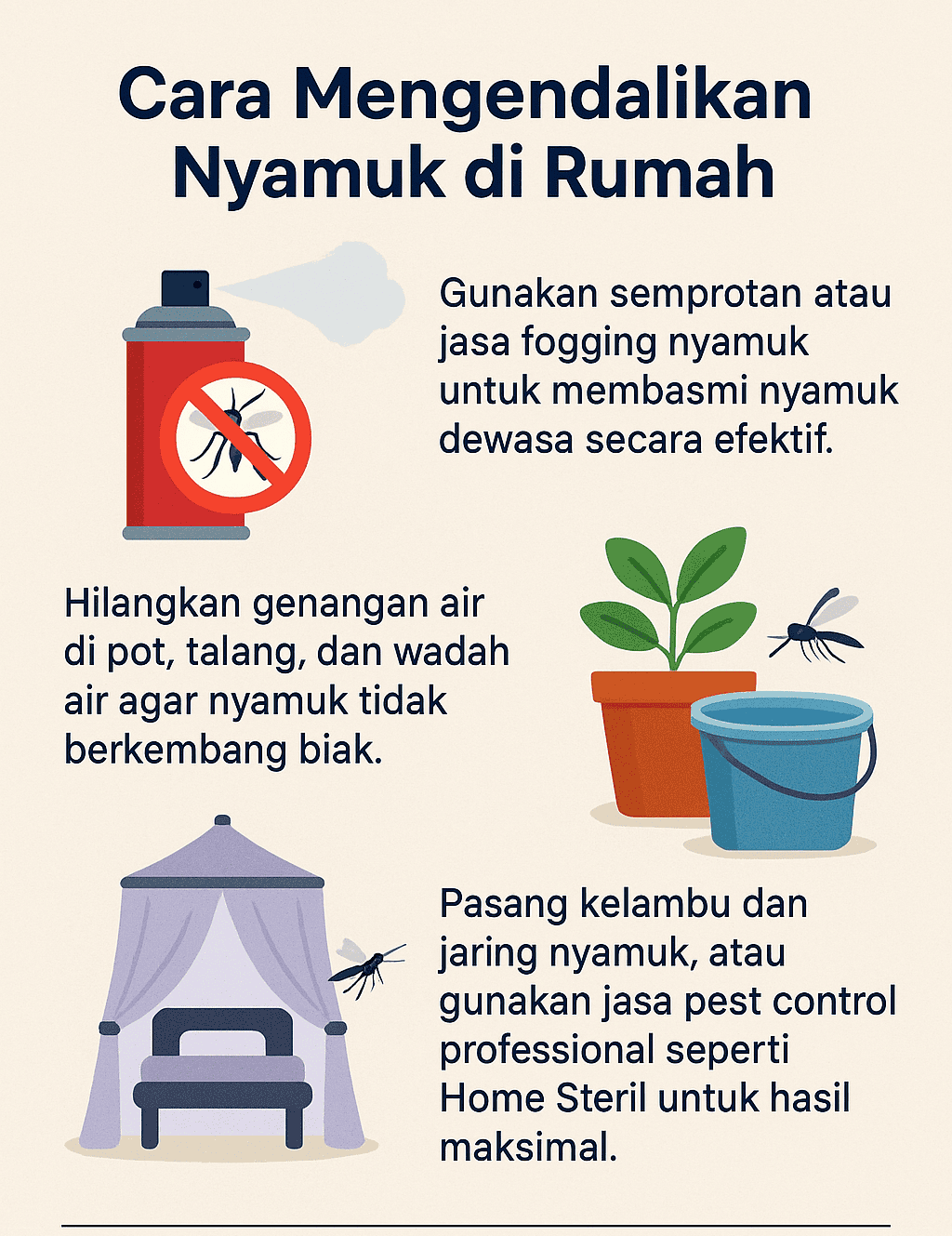 Infografik: Cara Mengendalikan Nyamuk di Rumah