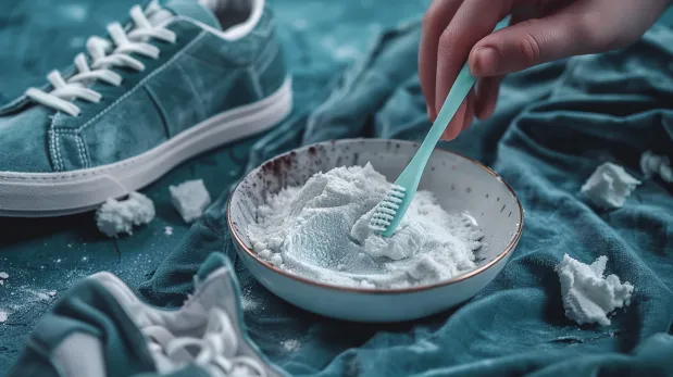 Tips Mencuci Sepatu Beludru dengan Noda Membandel (Baking Soda)