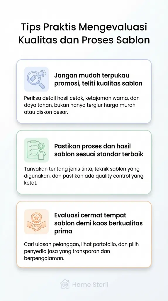 Tips Praktis Mengevaluasi Kualitas dan Proses Sablon