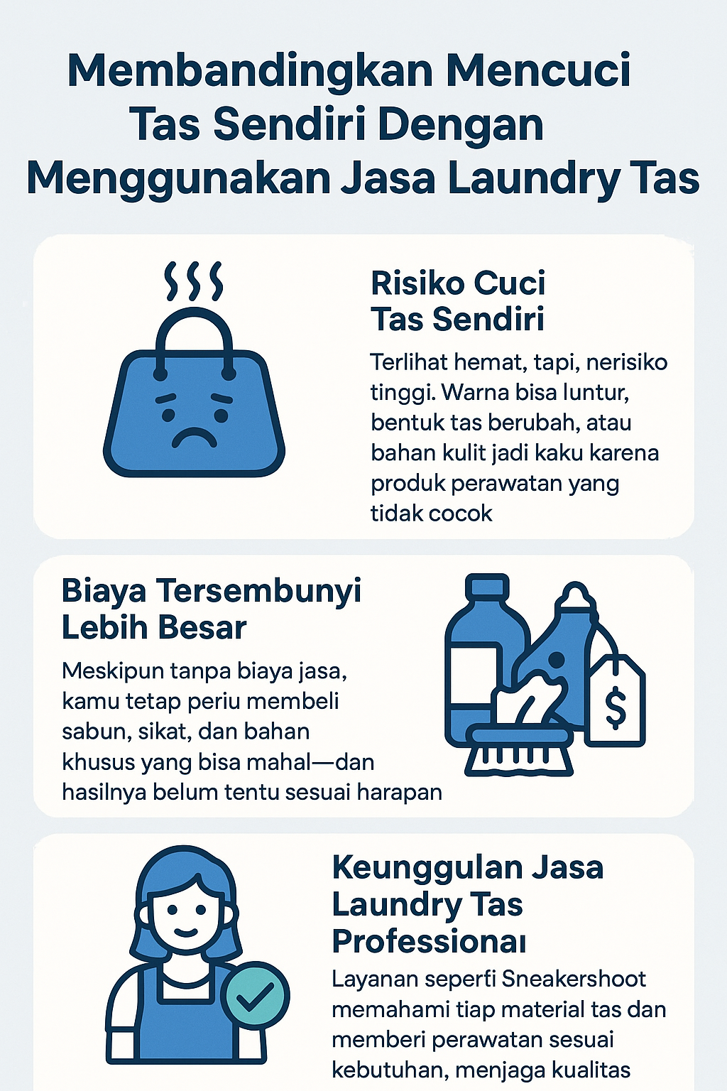 Membandingkan Mencuci Tas Sendiri Dengan Menggunakan Jasa Laundry Tas