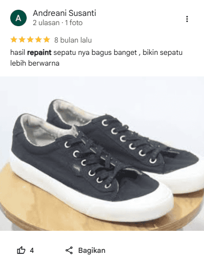 Rating Pelanggan Sneakershoot untuk Jasa Repaint Sepatu