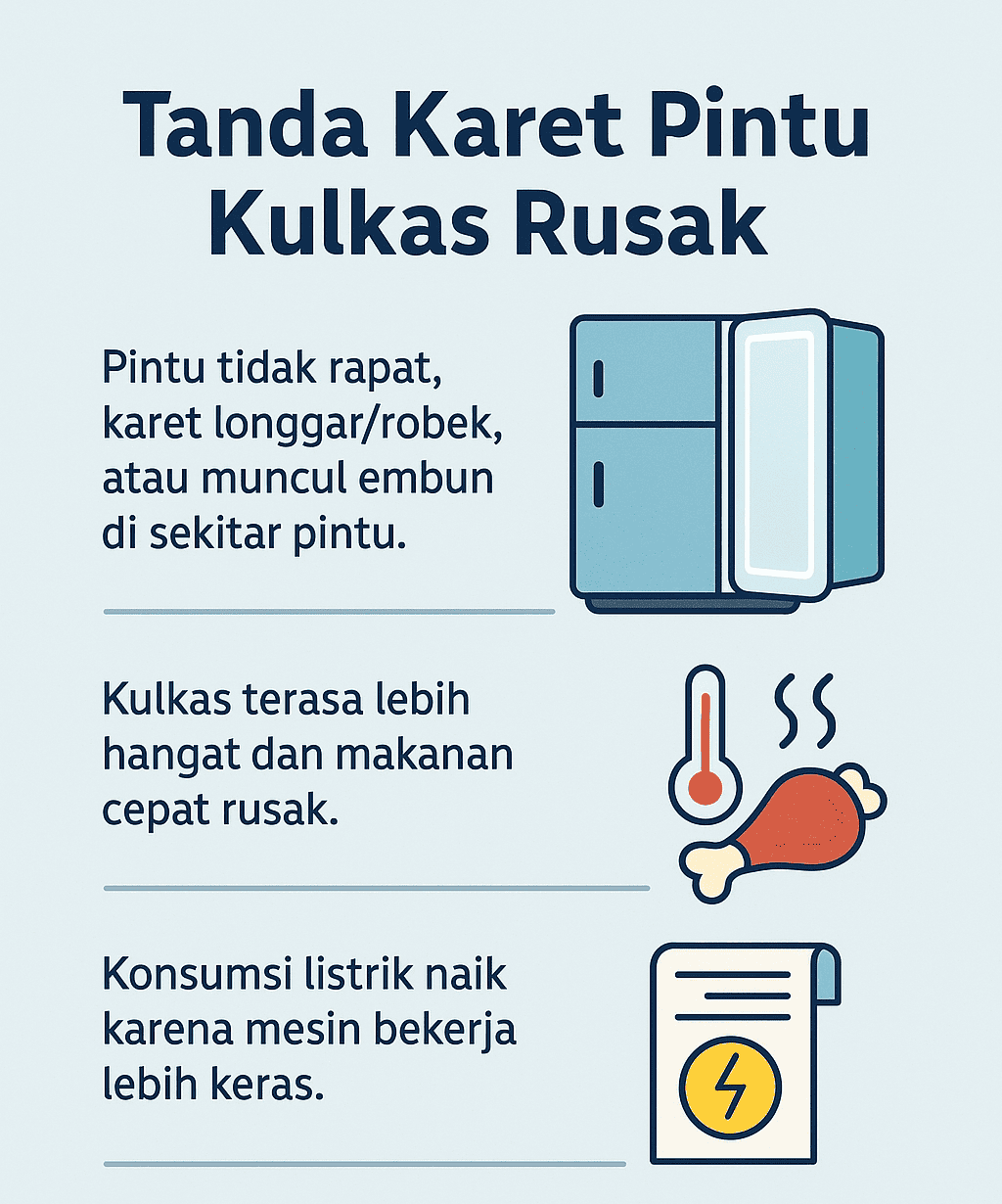 Infografik: Tanda Karet Pintu Kulkas Rusak