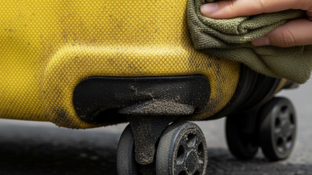 Periksa dan Bersihkan Roda Koper