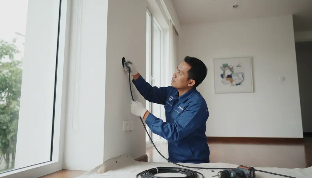 Proses Instalasi dan Penarikan Kabel CCTV oleh Home Steril